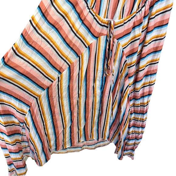 NEW Swimsuits For All Multi Color Striped HighLow Strapless Cover Up Dress 18/20 - Picture 7 of 9